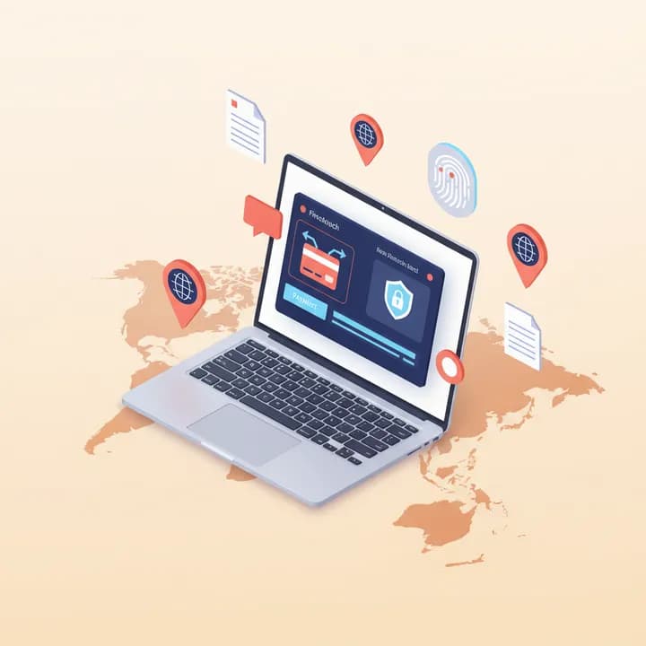 Fintech dashboard showing digital banking tools for a newly formed company