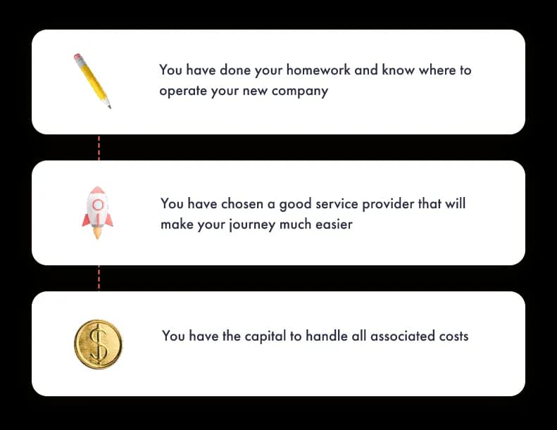 Checklist before registering an offshore company: know where to operate, choose a good service provider, have the capital for all costs