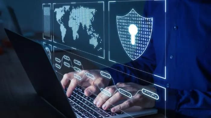 Business owner following security best practices for online banking